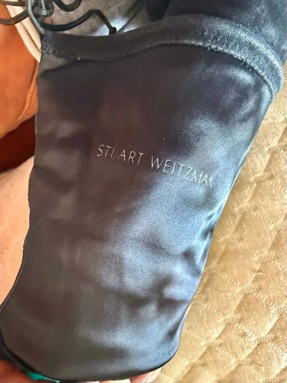 Stuart Weitzman Lowland Black Suede Over-The-Knee Boots Size 7